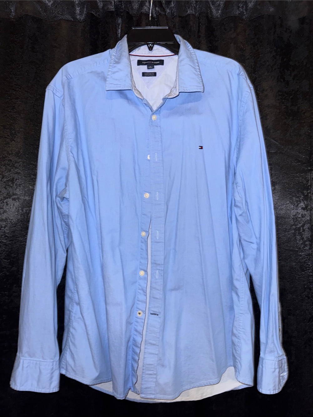 Tommy Hilfiger Blue Men's Classic Button-Down Shirt Size XL